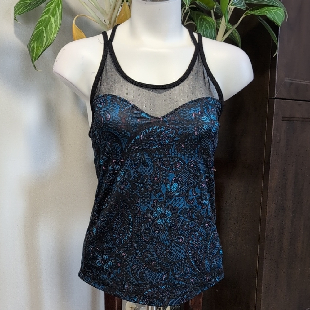 Joe Fresh Black and Blue Floral Lace Camisole - Picture 2 of 8